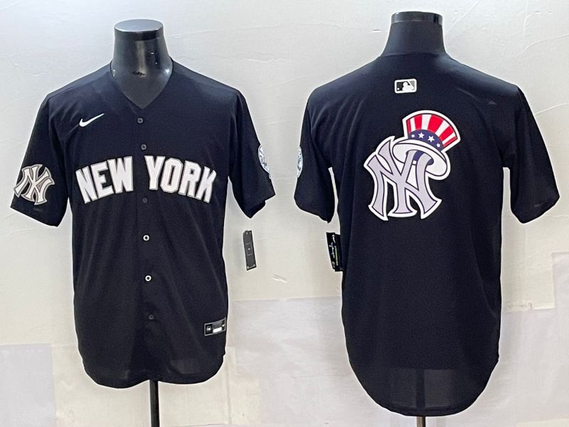 Men 2025 New York Yankees Blank Black Nike MLB Jersey style 0016